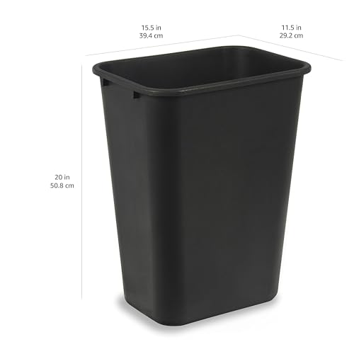 Modern Basics Rectangular Commercial Office Wastebasket, effortless to Clean, Space-Saving, 10 Essentials